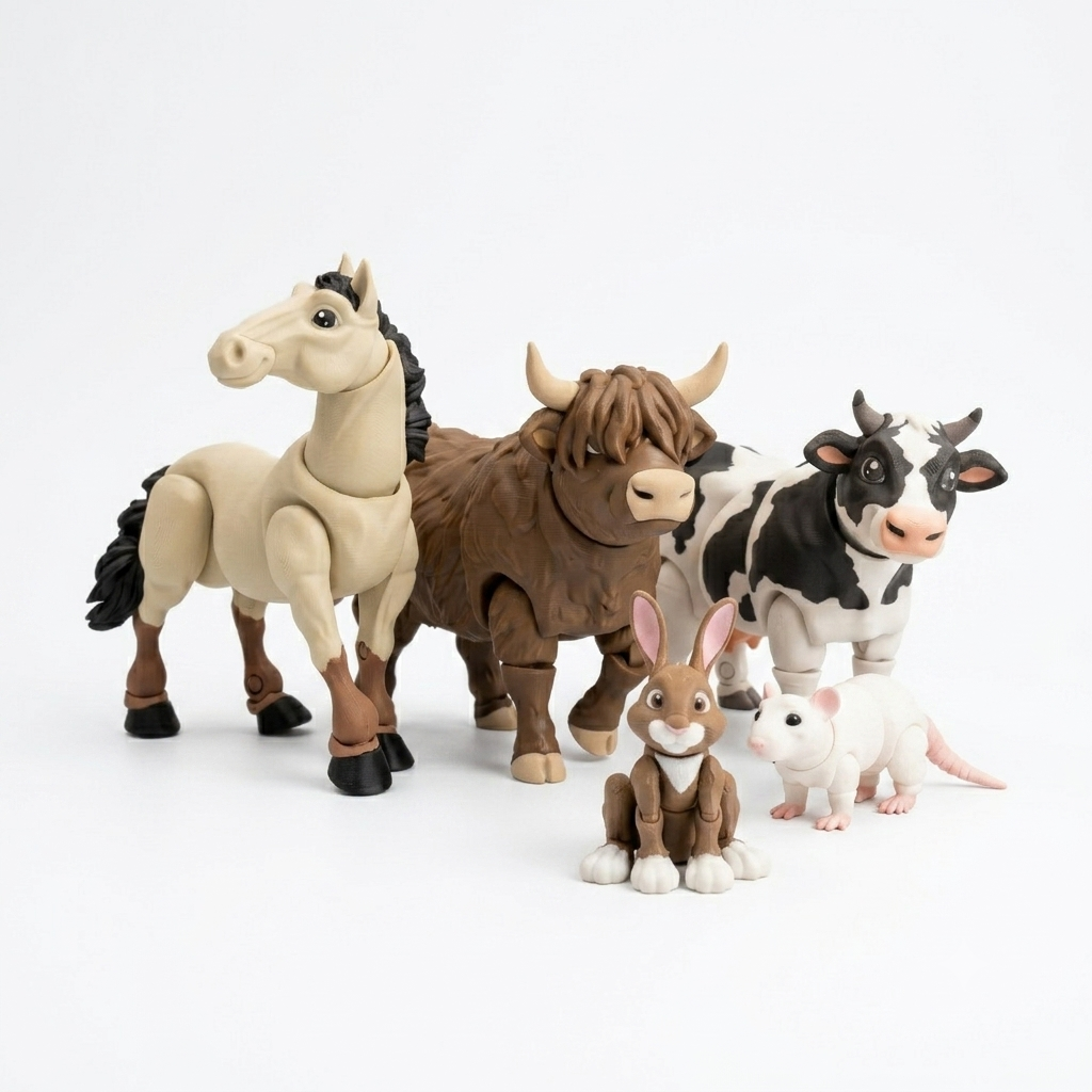 Farm Animals Toy Set – 5-Piece with Fence