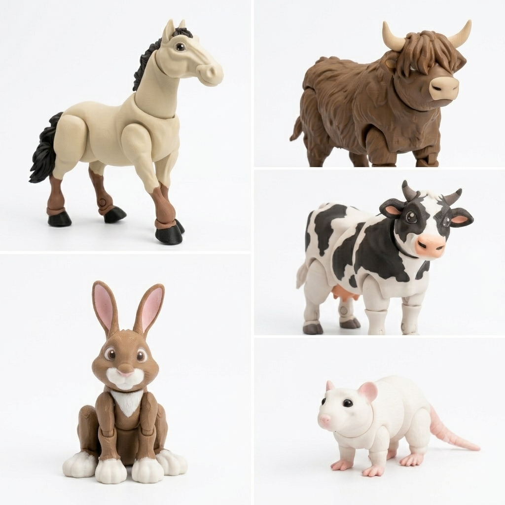 Farm Animals Toy Set – 5-Piece with Fence
