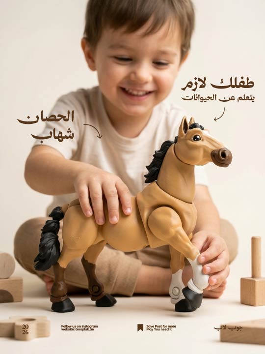 لعبة الحصان شهاب القابلة للتركيب للأطفال