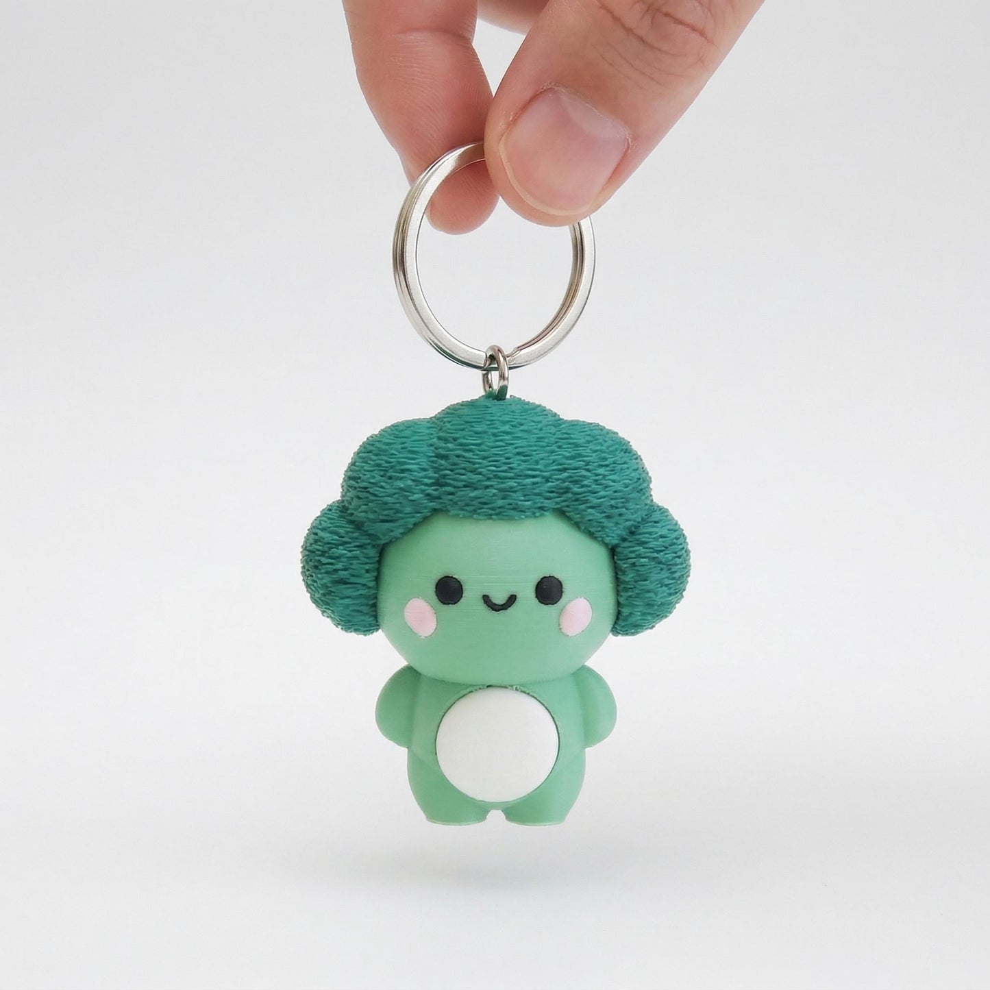 Cute 3D Printed Buff broccoli Keychain