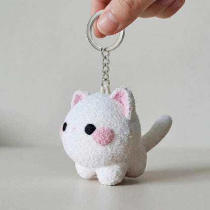 Cute 3D Printed Buff Cat Keychain