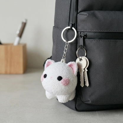 Cute 3D Printed Buff Cat Keychain