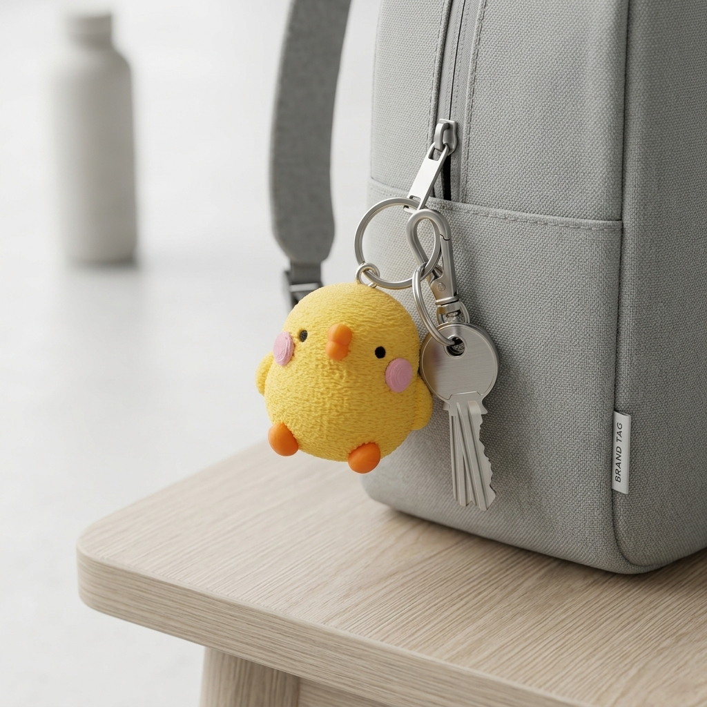Cute 3D Printed Buff chick Keychain